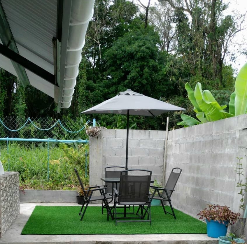 Comfortable outdoor dining area